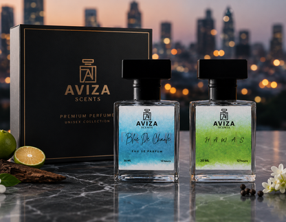 AVIZA Perfume Combo Pack | Blue De Chanel + Hawas | 30ml x 2 | Long Lasting Eau De Parfum
